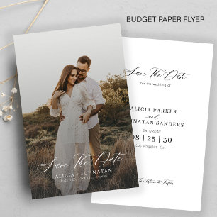 Flyer Presupuesto moderno elegante foto de boda ahorrar 