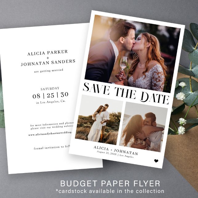 Flyer Presupuesto moderno multi foto boda guardar la fec (Subido por el creador)