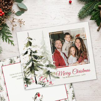 Flyer PRESUPUESTO Navidad 1 Foto Acuarela Pino