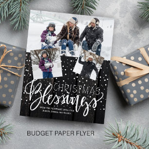Flyer Presupuesto Navidad rústico madera foto invierno f