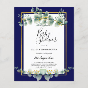 Flyer PRESUPUESTO NAVY GOLD Greenery Eucalyptus BABY SHO