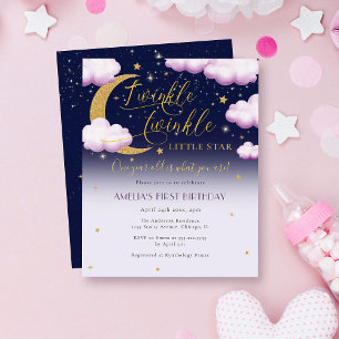 Flyer Presupuesto Niña Cumple Un Año Twinkle Little Star