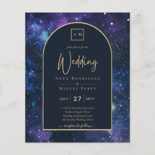 Flyer PRESUPUESTO Noche estrellada Morado Boda Azul INVI