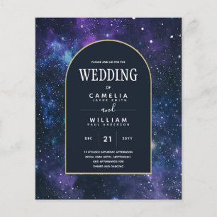Flyer PRESUPUESTO Noche estrellada Morado Boda Azul INVI