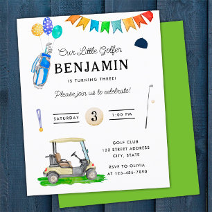 Flyer Presupuesto Nuestro Pequeño Golfista Verde Cumplea