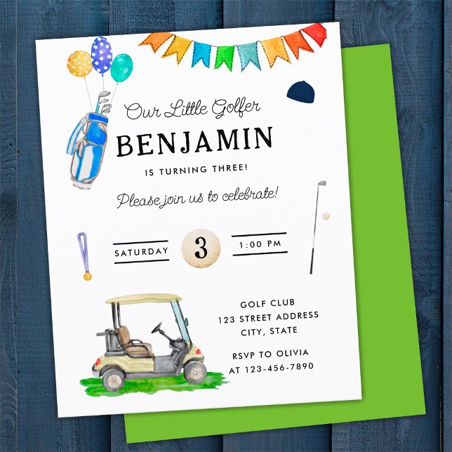 Flyer Presupuesto Nuestro Pequeño Golfista Verde Cumplea (Front and Back)