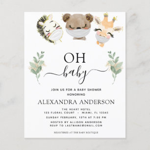Flyer Presupuesto Oh Baby Shower Woodland Eucalyptus
