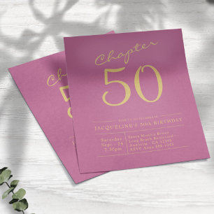 Flyer Presupuesto Oro Rosado Invitación a los 50 años