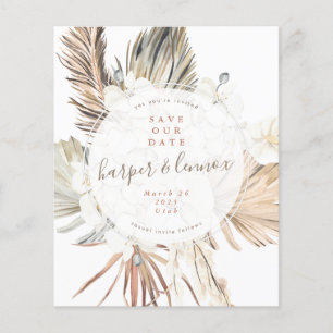 Flyer Presupuesto Pampas Boho Beach Round salve nuestra 