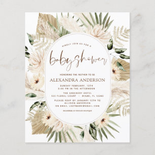 Flyer Presupuesto Pampas Grass Baby Shower Boho Eucalypt