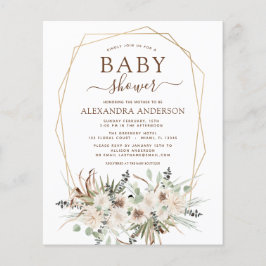 Flyer Presupuesto Pampas Grass Baby Shower Boho Eucalypt