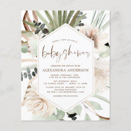 Flyer Presupuesto Pampas Grass Baby Shower Boho Eucalypt