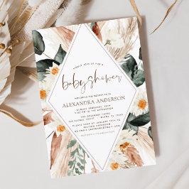 Flyer Presupuesto Pampas Grass Baby Shower Boho Eucalypt