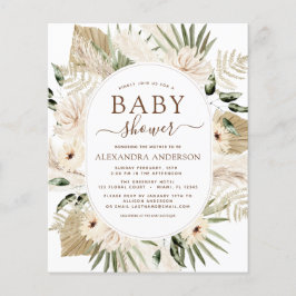 Flyer Presupuesto Pampas Grass Baby Shower Boho Eucalypt