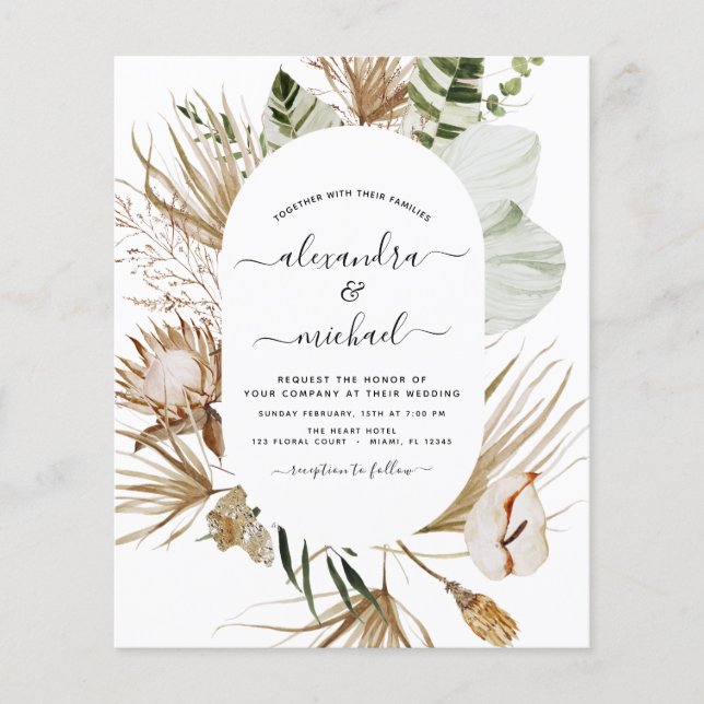 Flyer Presupuesto Pampas Grass Bohemias Eucalyptus Boda  (Frente)
