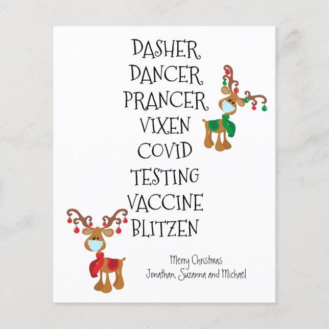 Flyer Presupuesto para Nombres de Renos de Navidades de  (Frente)