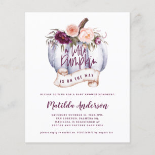 Flyer presupuesto Pequeña calabaza caída bebé ducha invi