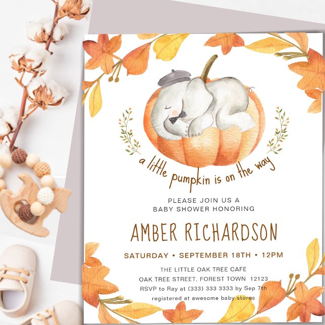 Flyer PRESUPUESTO Pequeña Calabaza Elefante Niño Baby Sh (Subido por el creador)