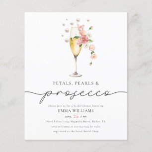 Flyer PRESUPUESTO Pétalos rosados Perlas y ducha de novi