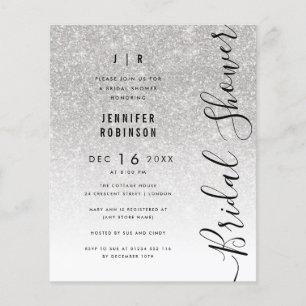 Flyer Presupuesto Plata Glam Glitter Despedida de Solter
