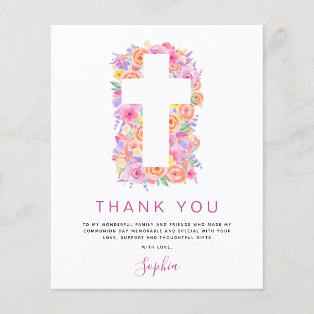 Flyer Presupuesto Primero Santa Comunión Gracias Rosa Fl (Frente)