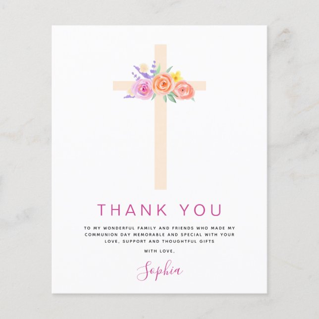 Flyer Presupuesto Primero Santa Comunión Gracias Rosa Fl (Frente)