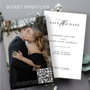Flyer Presupuesto QR código foto boda guardar fecha