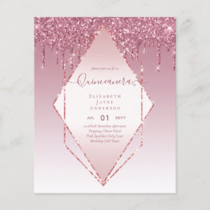 Flyer PRESUPUESTO Quinceanera Dripping Purpurina Glamour