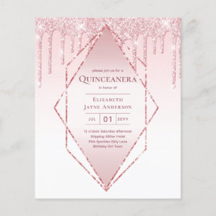 Flyer PRESUPUESTO Quinceanera Dripping Purpurina Glamour