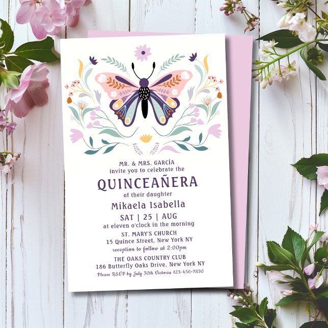 Flyer Presupuesto Quinceañera Flor de Mariposa Púrpura R (Subido por el creador)