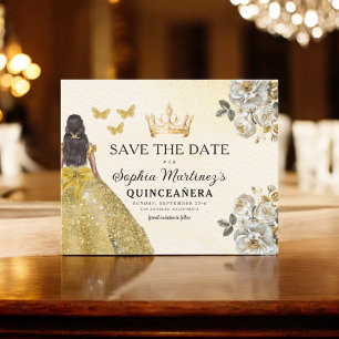 Flyer Presupuesto Quinceanera Oro Salvar la Floral de la