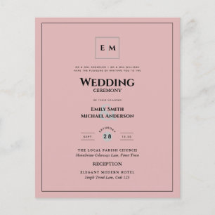 Flyer PRESUPUESTO ROSA Boda clásica elegante moderna