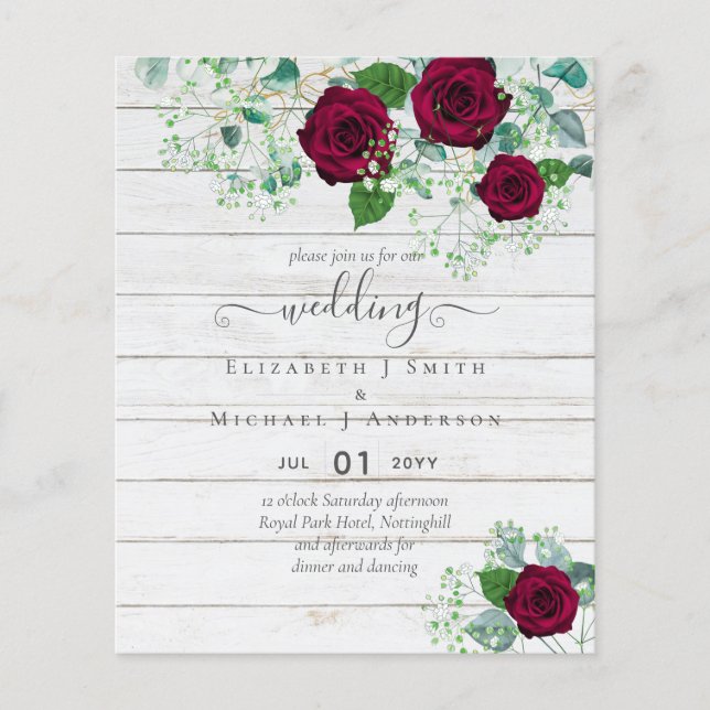 Flyer PRESUPUESTO Rosa de Borgoña Eucalyptus Boda (Frente)