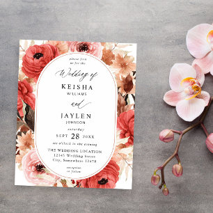 Flyer Presupuesto Rosa y Rojo Floral Rosa Boda