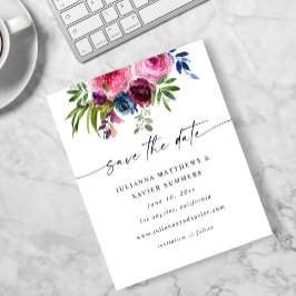 Flyer Presupuesto Rosado caliente y Azul marino Guardar