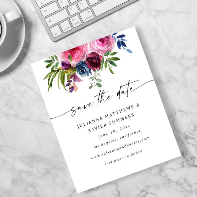 Flyer Presupuesto Rosado caliente y Azul marino Guardar  (Subido por el creador)