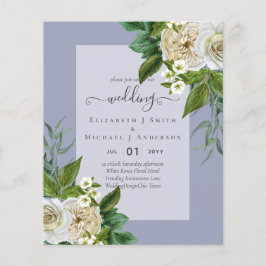 FLYER PRESUPUESTO ROSAS BLANCAS INVITACIONES BODA CHIC