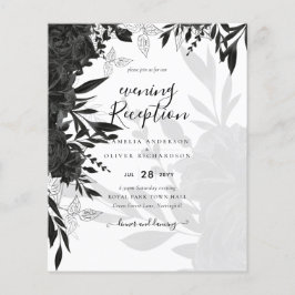 Flyer PRESUPUESTO Rosas negros Elegante invitación a la 