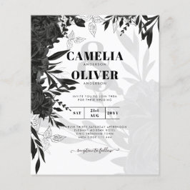 Flyer PRESUPUESTO Rosas negros Elegante invitación a la 