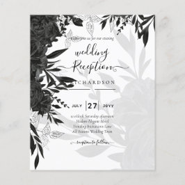 Flyer PRESUPUESTO Rosas negros Elegante invitación a la 