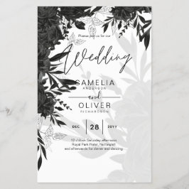 Flyer PRESUPUESTO Rosas negros Elegante invitación a la 