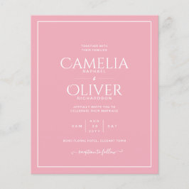 Flyer PRESUPUESTO Rubor Boda MONÓCROMO rosa