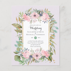 Flyer PRESUPUESTO Rubor Invitaciones a la boda con flore