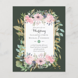 Flyer PRESUPUESTO Rubor Invitaciones a la boda con flore