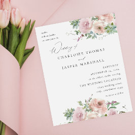 Flyer Presupuesto Rubor Rosa Floral y Bodas de Suculenta