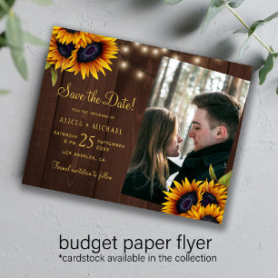 Flyer Presupuesto rústico floral foto boda guardar la fe