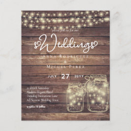 Flyer PRESUPUESTO Rústico Mason Jar Lights Wood BODA