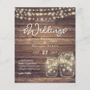 Flyer PRESUPUESTO Rústico Mason Jar Lights Wood BODA