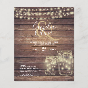 Flyer PRESUPUESTO Rústico Mason Jar Lights Wood BODA