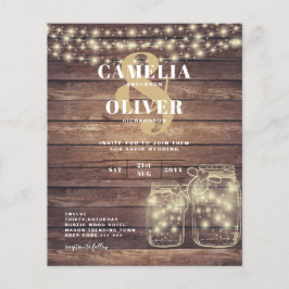 Flyer PRESUPUESTO Rústico Mason Jar Lights Wood BODA